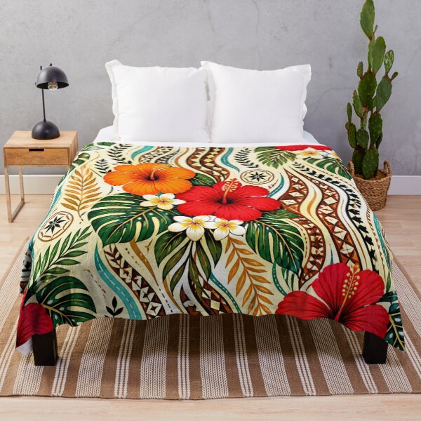 Item preview, Tonga Polynesian Tropical Floral Pattern designed and sold by Myra365Art.