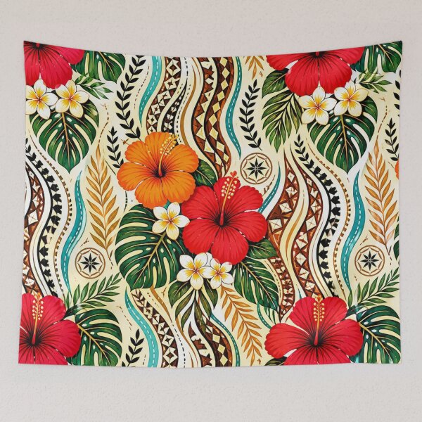 Item preview, Tonga Polynesian Tropical Floral Pattern designed and sold by Myra365Art.