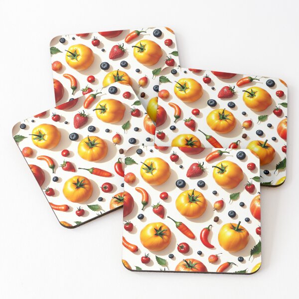 Item preview,  Colorful Tomato and Pepper Pattern Seamless Kitchen Produce Design designed and sold by AnimalAirtistry.