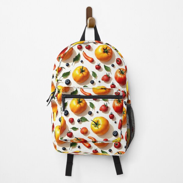 Item preview, Colorful Tomato and Pepper Pattern Seamless Kitchen Produce Design designed and sold by AnimalAirtistry.