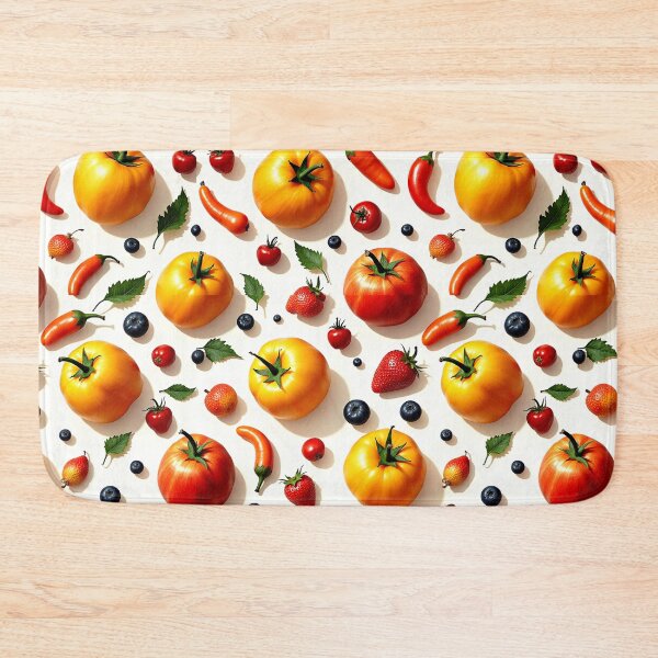 Item preview,  Colorful Tomato and Pepper Pattern Seamless Kitchen Produce Design designed and sold by AnimalAirtistry.