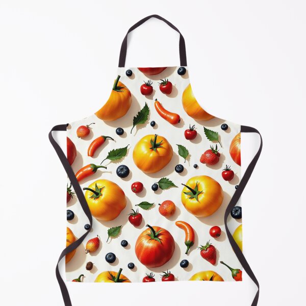 Item preview, Colorful Tomato and Pepper Pattern Seamless Kitchen Produce Design designed and sold by AnimalAirtistry.