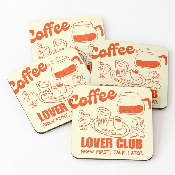 Item preview, Coffee Lover Club Brew First Talk Later Retro Art designed and sold by SilverSeaBKK.