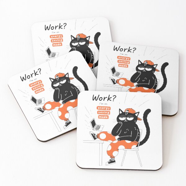 Item preview, Work? No Thanks – Funny Anti Work Cat Meme T-Shirt designed and sold by Mousy17.