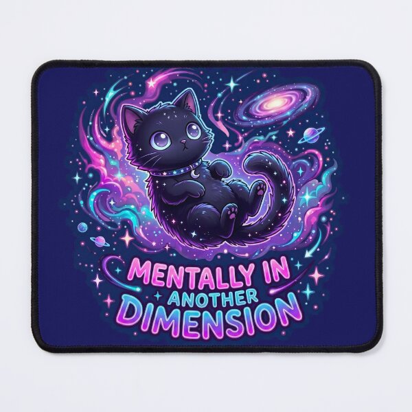 Item preview, Mentally In Another Dimension Kawaii Black Cat Galaxy designed and sold by Conspiracy Cat Club.
