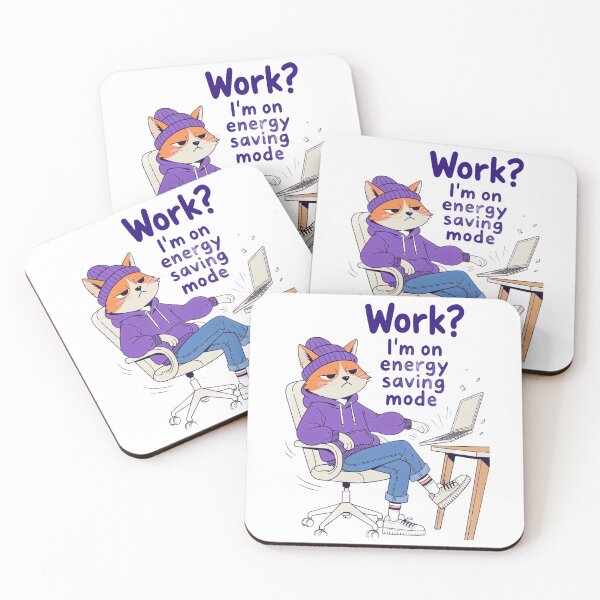 Item preview, Work? No Thanks – Funny Anti Work Cat Meme T-Shirt designed and sold by Mousy17.