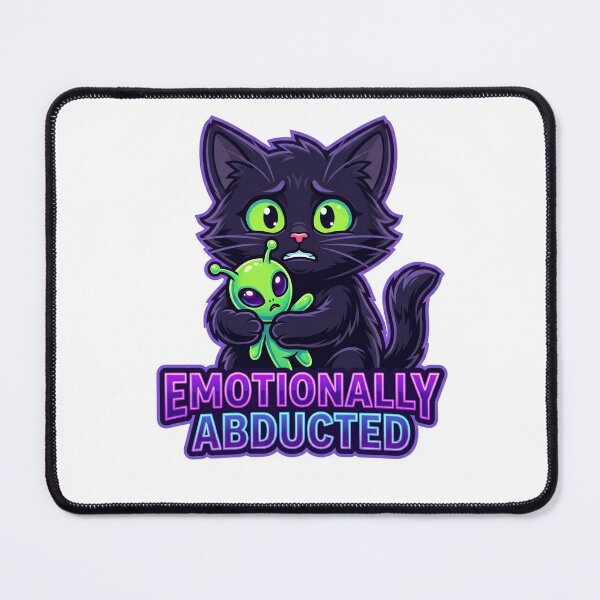 Item preview, Emotionally Abducted Funny Alien Black Cat designed and sold by Conspiracy Cat Club.