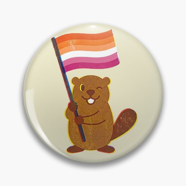 Item preview, Pride Beaver Lesbian Pride Flag Risograph Print designed and sold by TackyTime.