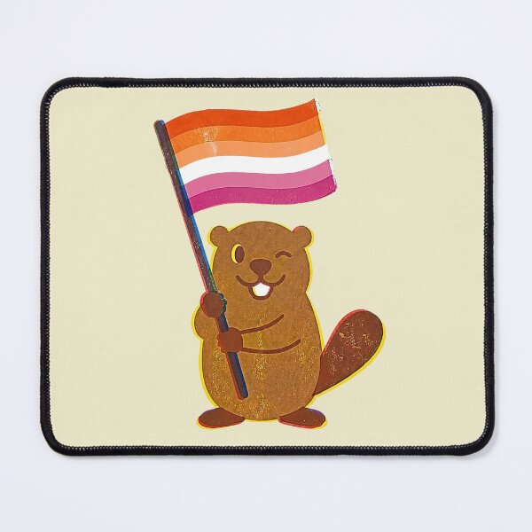 Item preview, Pride Beaver Lesbian Pride Flag Risograph Print designed and sold by TackyTime.