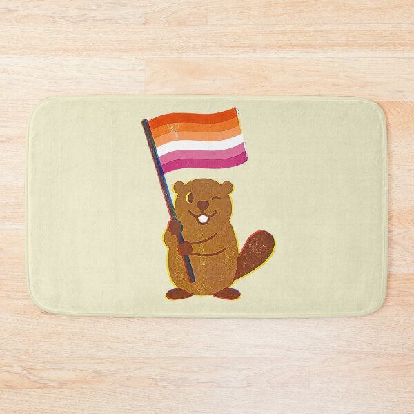 Item preview, Pride Beaver Lesbian Pride Flag Risograph Print designed and sold by TackyTime.