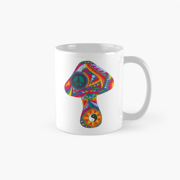 Item preview, Psychedelic Mushroom Art White– Retro Hippie Rainbow Groovy Peace Design designed and sold by Kellie Espie Art.