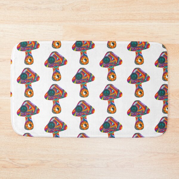 Item preview, Psychedelic Mushroom Art White– Retro Hippie Rainbow Groovy Peace Design designed and sold by Kellie Espie Art.