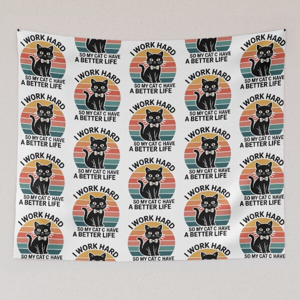 Item preview, Cat Owner Humor Work Hard Cat Life designed and sold by QuiteOrbit.