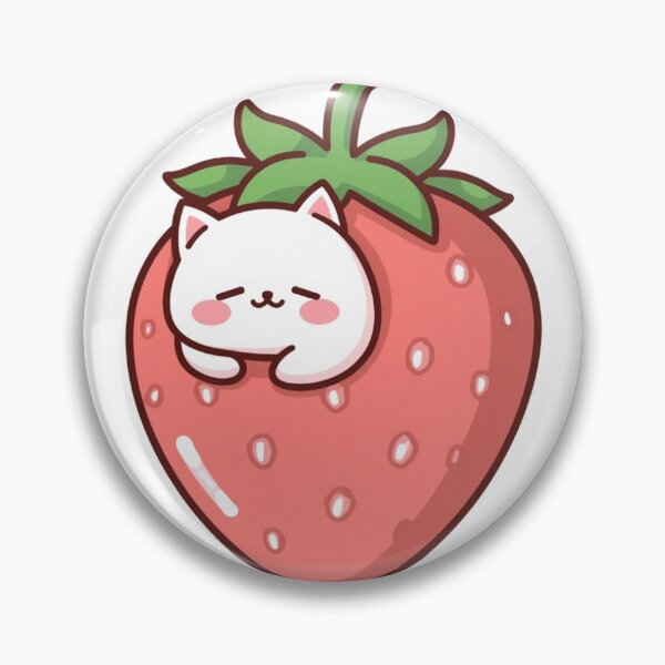 Item preview,  Kawaii Sleeping Cat in Strawberry Sticker designed and sold by redblink store.