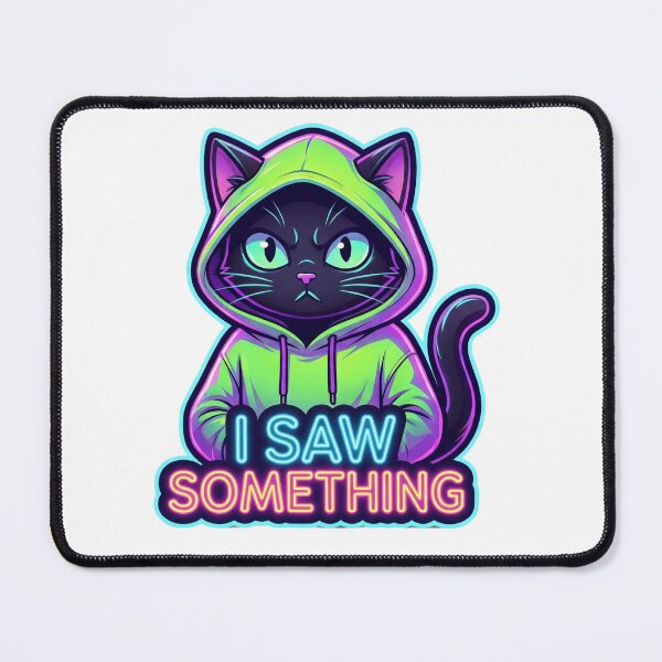 Item preview, I Saw Something Kawaii Black Cat Neon Hoodie designed and sold by Conspiracy Cat Club.