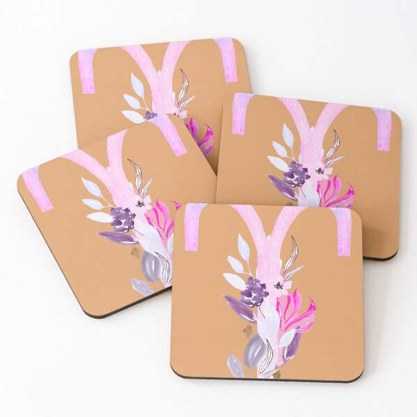 Item preview, Aries Floral Zodiac Pink Watercolor Botanical Graphic Premium Tri-Blend designed and sold by JulianBrant.