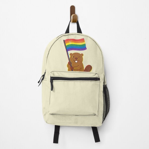 Item preview, Cute Gay Pride Beaver Rainbow Flag Risograph Print designed and sold by TackyTime.