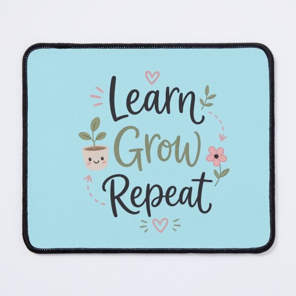 Item preview, Learn Grow Repeat Cute Motivation Design | Kawaii Study Aesthetic Quote designed and sold by Sanika arts .