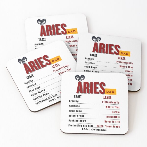 Item preview, Aries Dad Traits - Humorous Zodiac Father's Day Gift designed and sold by ZenWealthDesign.