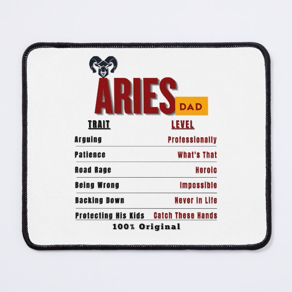 Item preview, Aries Dad Traits - Humorous Zodiac Father's Day Gift designed and sold by ZenWealthDesign.
