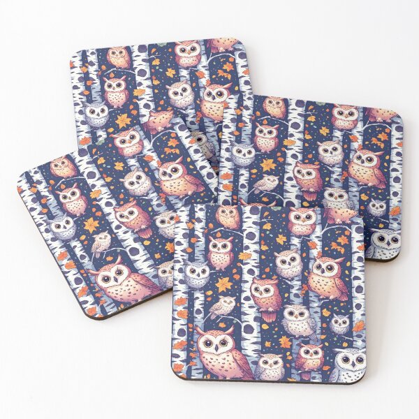 Item preview, Cute Owls and Birch Trees Seamless Pattern Woodland Art designed and sold by dcohea.