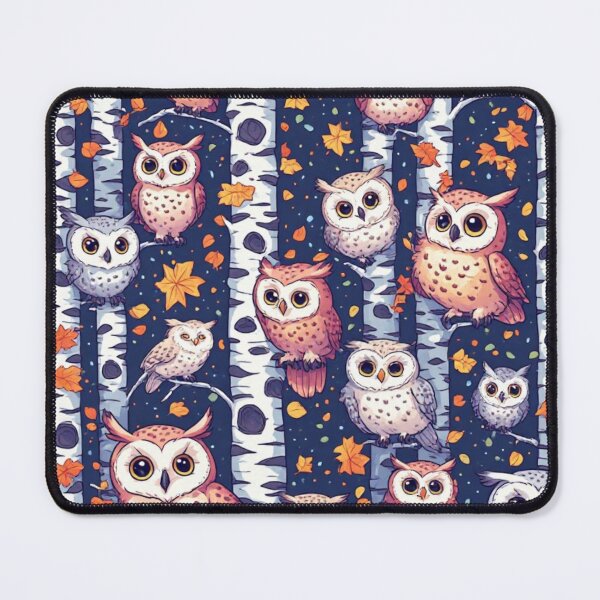Item preview, Cute Owls and Birch Trees Seamless Pattern Woodland Art designed and sold by dcohea.