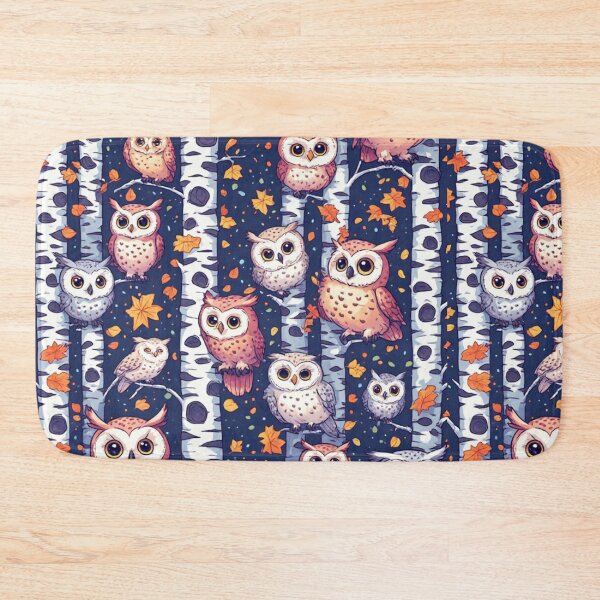 Item preview, Cute Owls and Birch Trees Seamless Pattern Woodland Art designed and sold by dcohea.