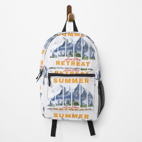 Item preview, Summer Retreat Watercolor Mountains Live Slow Travel Art designed and sold by SilverSeaBKK.