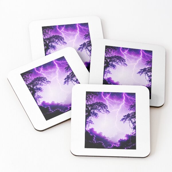 Item preview, Purple Neon Lightning Forest Nature Art designed and sold by DervoTeck2767.