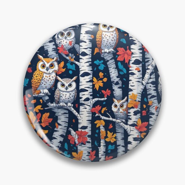 Item preview, Cute Owls and Birch Trees Seamless Pattern Woodland Art designed and sold by dcohea.