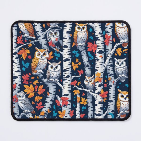 Item preview, Cute Owls and Birch Trees Seamless Pattern Woodland Art designed and sold by dcohea.