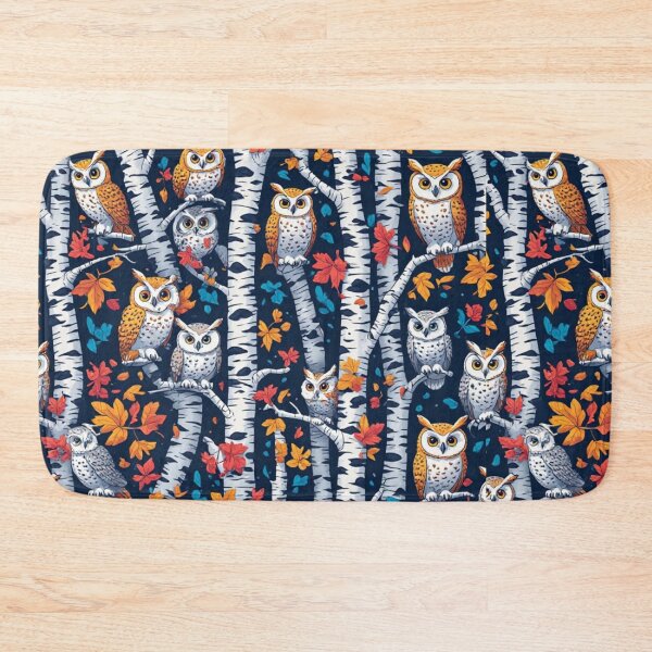 Item preview, Cute Owls and Birch Trees Seamless Pattern Woodland Art designed and sold by dcohea.