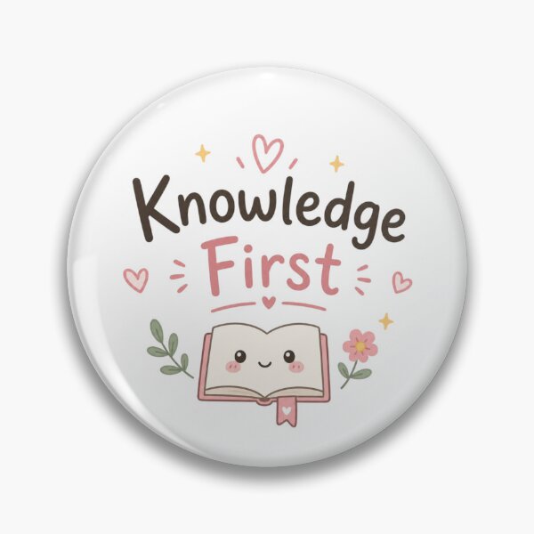 Item preview, Knowledge First Cute Study Motivation Design | Kawaii Book Lover Aesthetic Sticker designed and sold by Sanika arts .