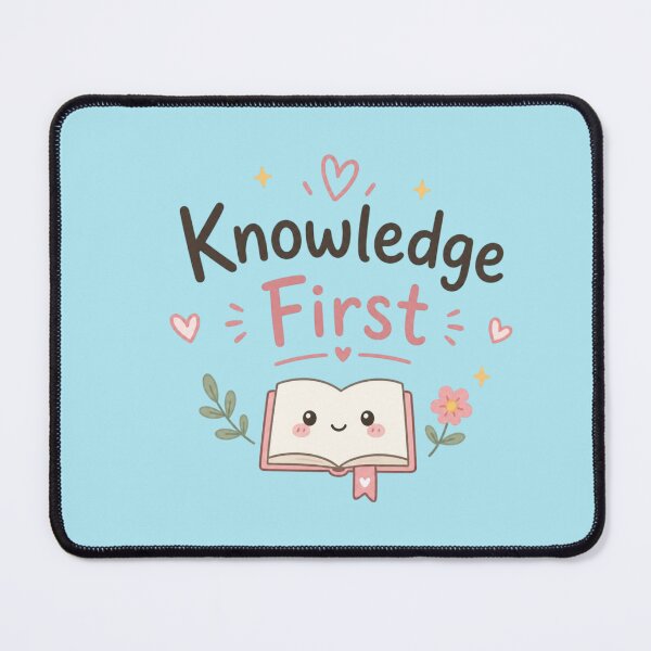 Item preview, Knowledge First Cute Study Motivation Design | Kawaii Book Lover Aesthetic Sticker designed and sold by Sanika arts .