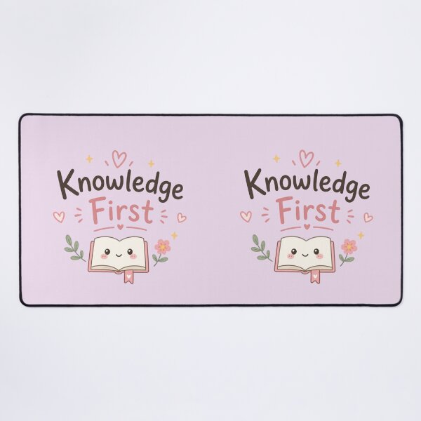 Item preview, Knowledge First Cute Study Motivation Design | Kawaii Book Lover Aesthetic Sticker designed and sold by Sanika arts .