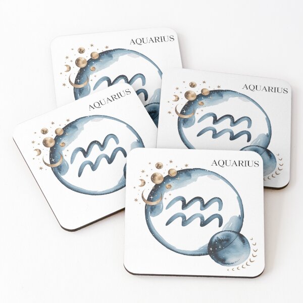 Item preview, Aquarius Zodiac Watercolor Celestial Art – Boho Astrology Design designed and sold by Cool-cat-art.