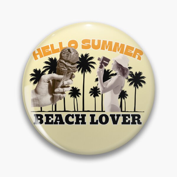 Item preview, Hello Summer Beach Lover Retro Palm Tree Graphic Art designed and sold by SilverSeaBKK.