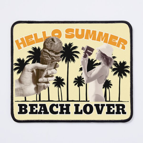 Item preview, Hello Summer Beach Lover Retro Palm Tree Graphic Art designed and sold by SilverSeaBKK.