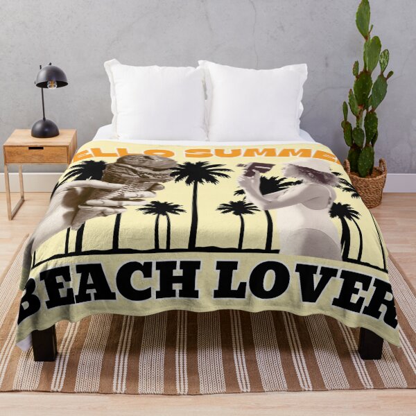 Item preview, Hello Summer Beach Lover Retro Palm Tree Graphic Art designed and sold by SilverSeaBKK.