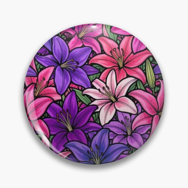 Item preview, Bold Pink and Purple Lilies abstract pattern designed and sold by EpicFoxArt.