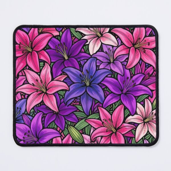 Item preview, Bold Pink and Purple Lilies abstract pattern designed and sold by EpicFoxArt.