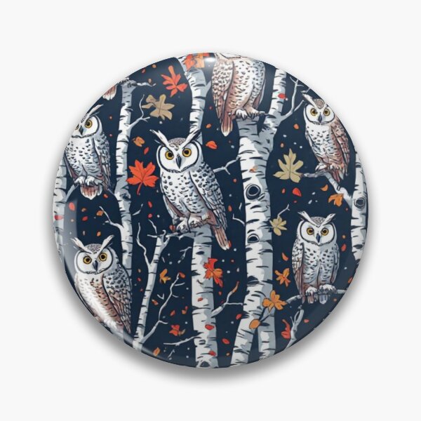 Item preview, Cute Owls and Birch Trees Seamless Pattern Woodland Art designed and sold by dcohea.