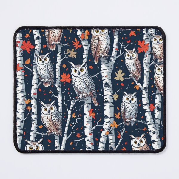Item preview, Cute Owls and Birch Trees Seamless Pattern Woodland Art designed and sold by dcohea.