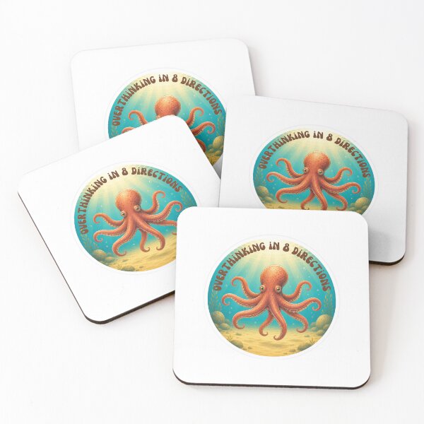 Item preview, Overthinking in 8 Different Directions - Octopus Sticker designed and sold by Pelagic Mood.