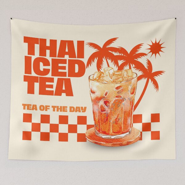 Item preview, Thai Iced Tea Tea Of The Day Retro Graphic Art designed and sold by SilverSeaBKK.