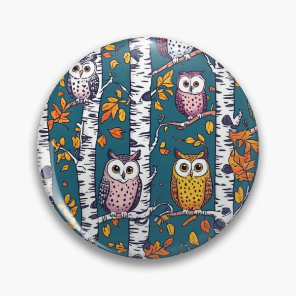 Item preview, Cute Owls and Birch Trees Seamless Pattern Woodland Art designed and sold by dcohea.