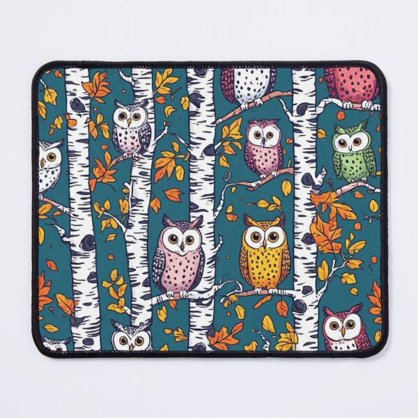 Item preview, Cute Owls and Birch Trees Seamless Pattern Woodland Art designed and sold by dcohea.