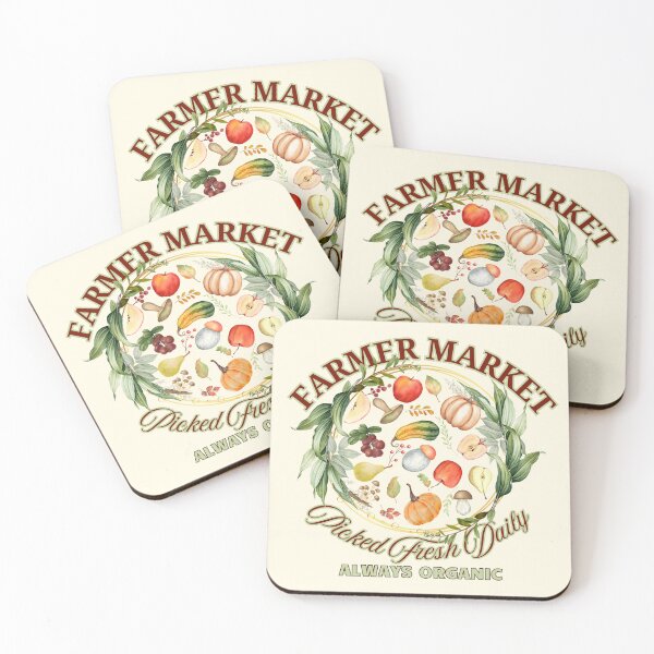 Item preview, Farmer Market Picked Fresh Daily Autumn Watercolor Art designed and sold by SilverSeaBKK.