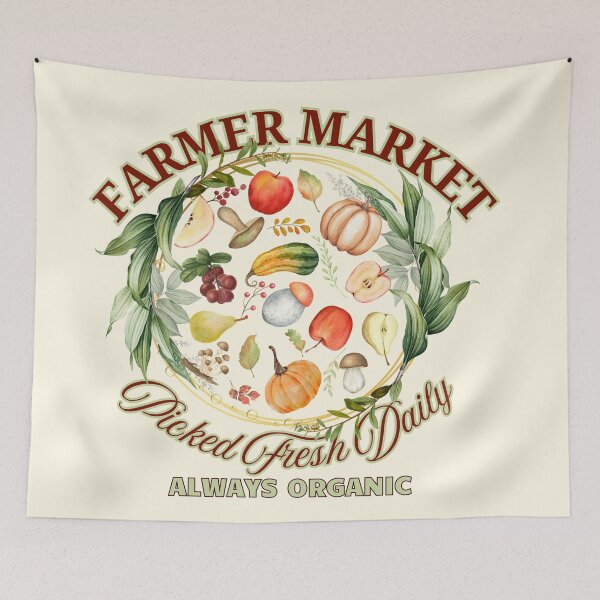 Item preview, Farmer Market Picked Fresh Daily Autumn Watercolor Art designed and sold by SilverSeaBKK.