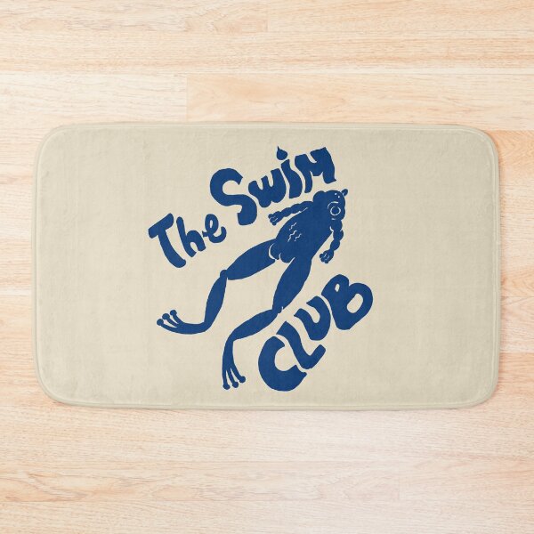 Item preview, The Blue Frog Swim Club, a Hand Drawn Linocut Illustration designed and sold by RNASstuff.